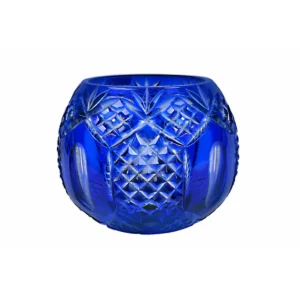 Royal Blue Cut Crystal Decorative Bowl