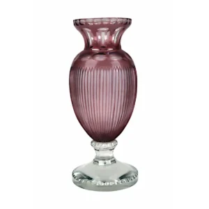 Ribbed Crystal Pedestal Vase