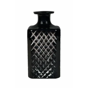 Midnight Cut Crystal Decorative Bottle Vase