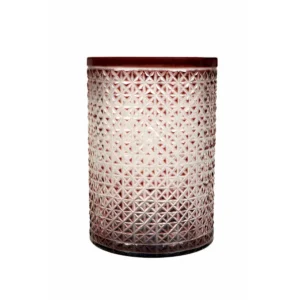 Ruby Cut Crystal Glass Vase