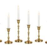 Royal Gold Metal Candle Holder Set (4 Pieces)