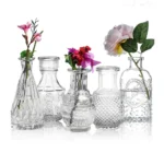 Vintage Glass Mini Flower Vase Set (Decorative Bottle Collection)